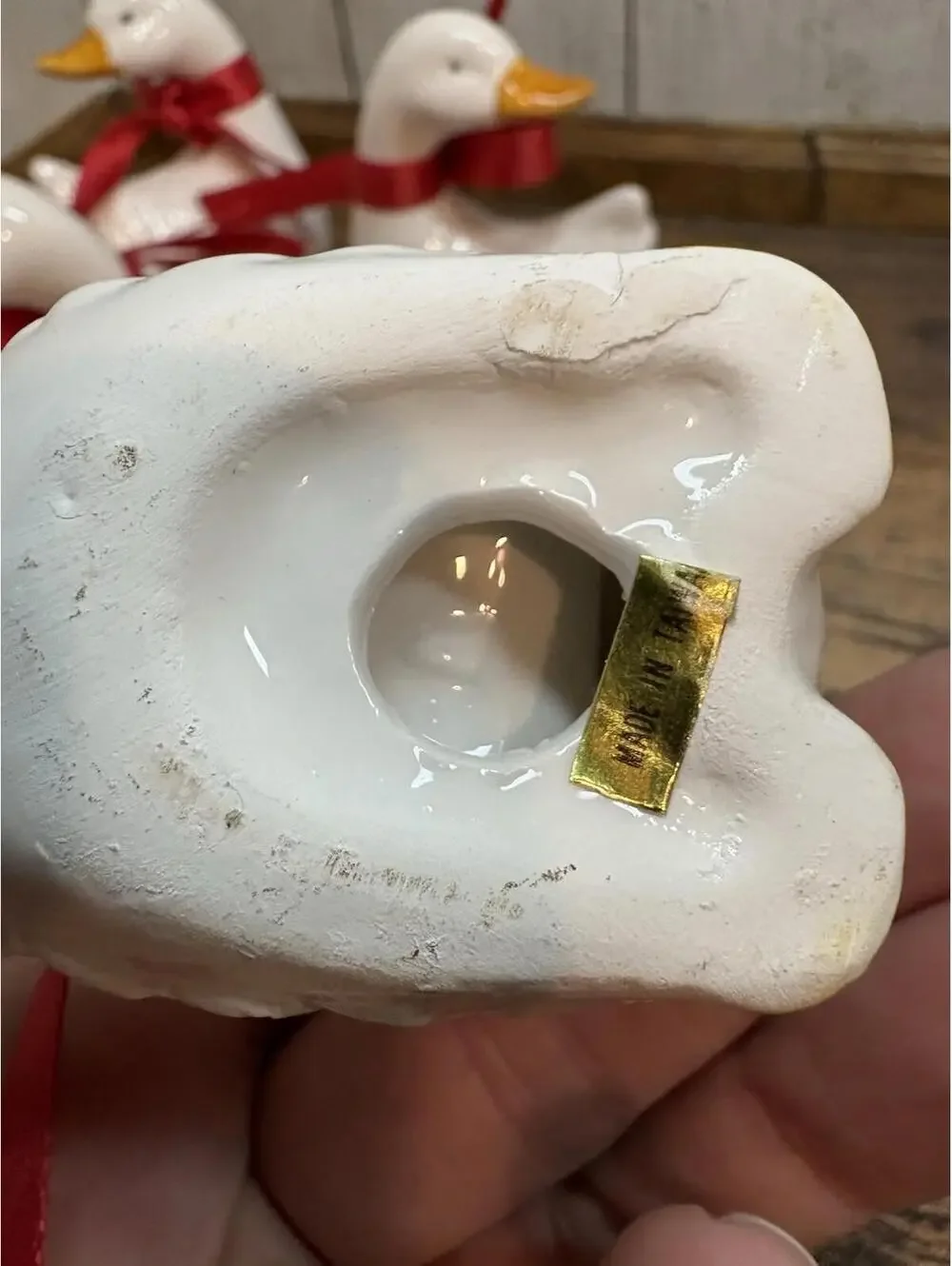 Ceramic White Duck Goose Napkin Rings Set of 4 Farmhouse Country Vintage Decor